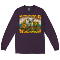 Plum Western Charolais Heifer With Sunflowers Long Sleeve Tee - LillyAllenDesigns