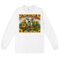 Western Charolais Heifer With Sunflowers Long Sleeve Tee | Teevron