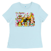 Baby Blue Im Digging Easter Ladies Tee - CowhideDigitalArt