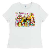 White Im Digging Easter Ladies Tee - CowhideDigitalArt