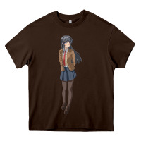 Chocolate Brown mai sakurajima Heavy Core Tee - DesigneFamous