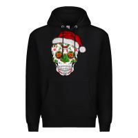 Black sugar skull  christmas Premium Hoodie - BarkalooDesign