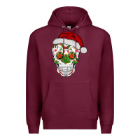 Burgundy sugar skull  christmas Premium Hoodie - BarkalooDesign