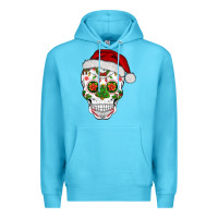 Ocean Blue sugar skull  christmas Premium Hoodie - BarkalooDesign