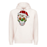 Pale Pink sugar skull  christmas Premium Hoodie - BarkalooDesign