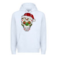 White sugar skull  christmas Premium Hoodie - BarkalooDesign