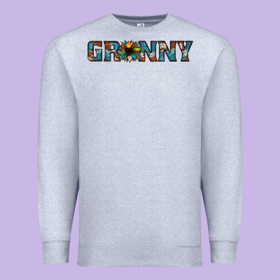 Granny Cowhide Sunflower Premium Sweatshirt Designed By Jasminsmagicworld
