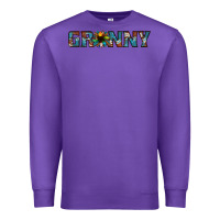 Purple granny cowhide sunflower Premium Sweatshirt - Jasminsmagicworld