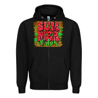 Black summer vibes watermelon leopard background Zipper Hoodie - Jasminsmagicworld