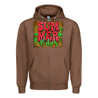 Chestnut summer vibes watermelon leopard background Zipper Hoodie - Jasminsmagicworld