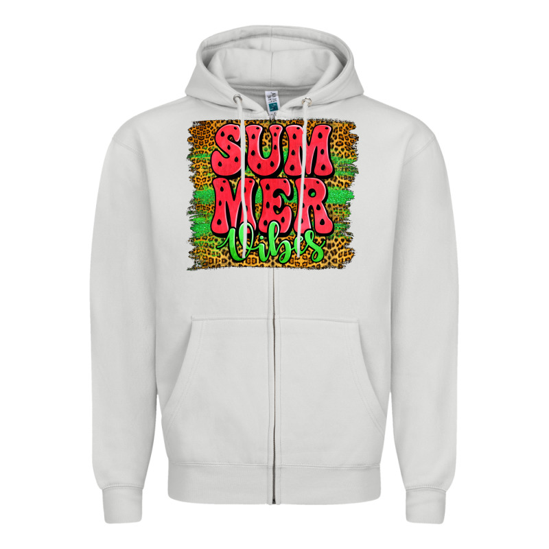 Summer Vibes Watermelon Leopard Background Zipper Hoodie by Jasminsmagicworld | Teevron