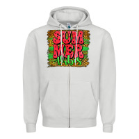 Dove Grey summer vibes watermelon leopard background Zipper Hoodie - Jasminsmagicworld
