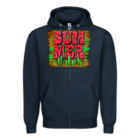 Navy summer vibes watermelon leopard background Zipper Hoodie - Jasminsmagicworld