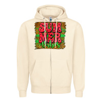 Sandshell summer vibes watermelon leopard background Zipper Hoodie - Jasminsmagicworld
