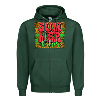 Sports Green summer vibes watermelon leopard background Zipper Hoodie - Jasminsmagicworld