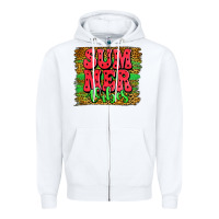 White summer vibes watermelon leopard background Zipper Hoodie - Jasminsmagicworld