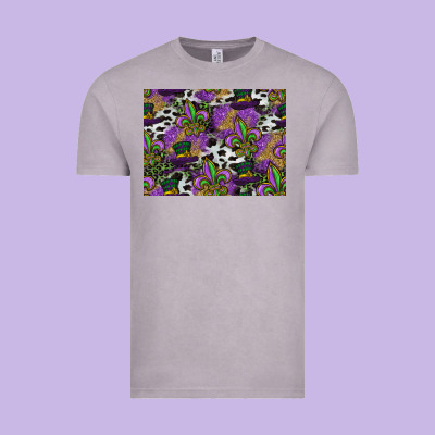 Mardi Gras Celebration Pattern Vintage Tee Designed By Cowhidedigitalart