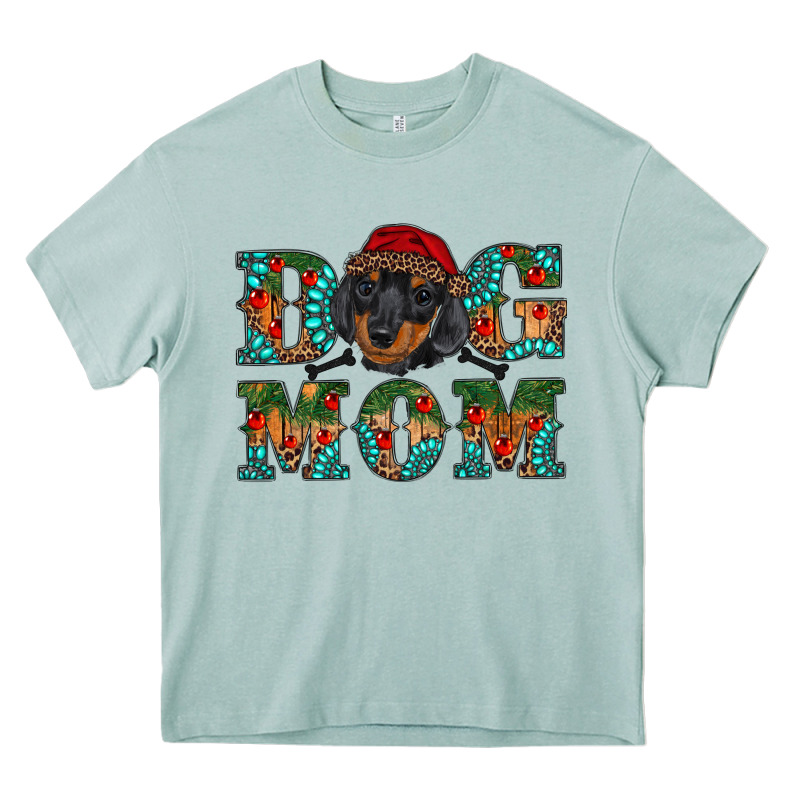 Christmas Dog Mom Dachshund Heavy Core Tee by RanaPortraitStore | Teevron