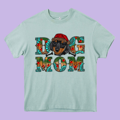 Christmas Dog Mom Dachshund Heavy Core Tee Designed By Ranaportraitstore