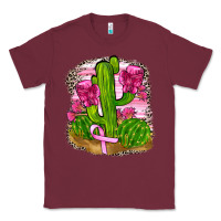 Burgundy breast cancer cactus Classic Tee - FaDigitalArtStudio