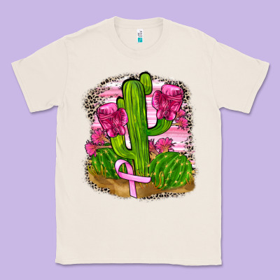 Breast Cancer Cactus Classic Tee Designed By Fadigitalartstudio