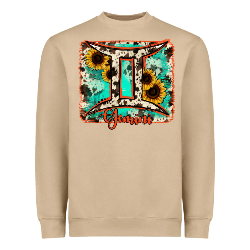 Gemini Turquoise Cowhide Heavyweight Sweatshirt by RanaPortraitStore | Teevron
