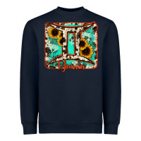 Navy gemini turquoise cowhide Heavyweight Sweatshirt - RanaPortraitStore