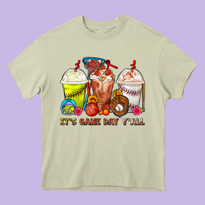 It's Game Day Y'all Softball,baseball,basketball C Heavy Core Tee Designed By Fadigitalartstudio