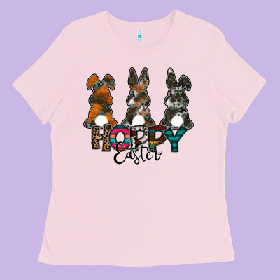 Hoppy Easter Ladies Tee Designed By Cowhidedigitalart