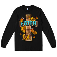 Black Western Faith Cross Butterfly Long Sleeve Tee - LillyAllenDesigns