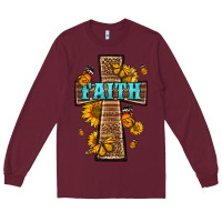 Burgundy Western Faith Cross Butterfly Long Sleeve Tee - LillyAllenDesigns