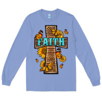 Colony Blue Western Faith Cross Butterfly Long Sleeve Tee - LillyAllenDesigns