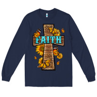 Navy Western Faith Cross Butterfly Long Sleeve Tee - LillyAllenDesigns