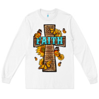 White Western Faith Cross Butterfly Long Sleeve Tee - LillyAllenDesigns
