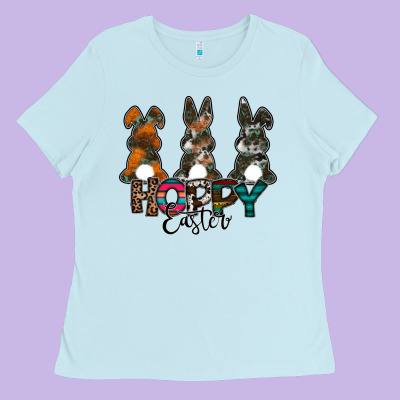 Hoppy Easter Ladies Tee Designed By Cowhidedigitalart
