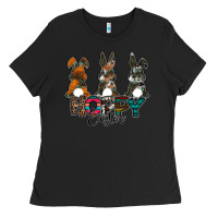 Black Hoppy Easter Ladies Tee - CowhideDigitalArt
