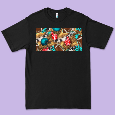 American  Football With Turquoise License Plate Premium Tee Designed By Bundleandbundleshop