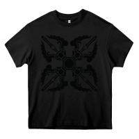 Black trippy psychedelic rave sacred geometry Heavy Core Tee - DesigneFamous