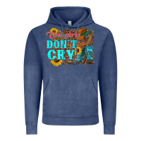 Vintage Denim cowgirls don't crty boots hat sunflowers Vintage Hoodie - Artiststas