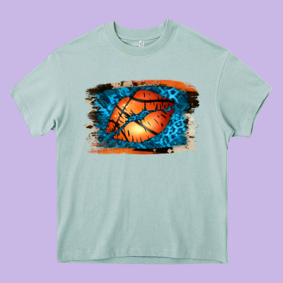 Basketball Lips Heavy Core Tee Designed By Jasminsmagicworld