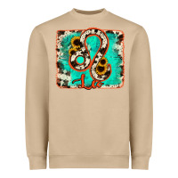 Mushroom leo turquoise cowhide Heavyweight Sweatshirt - RanaPortraitStore