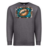 Charcoal Heather Football Lips Premium Sweatshirt - Jasminsmagicworld