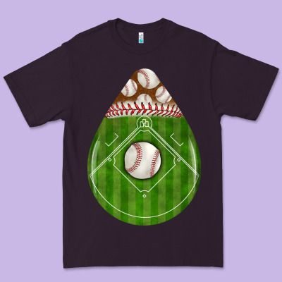 Baseball And Western Roses Teardrop Premium Tee Designed By Bundleandbundleshop