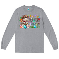 Heather Grey howdy peeps Long Sleeve Tee - RacoonDesign