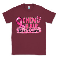 Burgundy Breast Cancer Chemo hair don't care Classic Tee - FaDigitalArtStudio