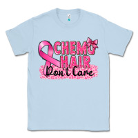 Dusty Blue Breast Cancer Chemo hair don't care Classic Tee - FaDigitalArtStudio