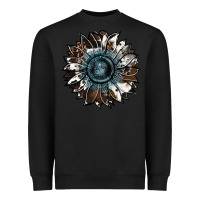 Black cowhide leopard and  leather sunflower Heavyweight Sweatshirt - RanaPortraitStore