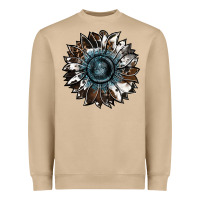 Mushroom cowhide leopard and  leather sunflower Heavyweight Sweatshirt - RanaPortraitStore