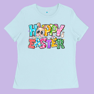 Hoppy Easter Ladies Tee Designed By Cowhidedigitalart