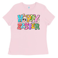 Bubblegum Pink Hoppy Easter Ladies Tee - CowhideDigitalArt